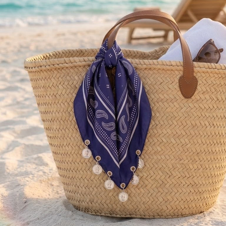 Silver Charm Silk Satin Scarf