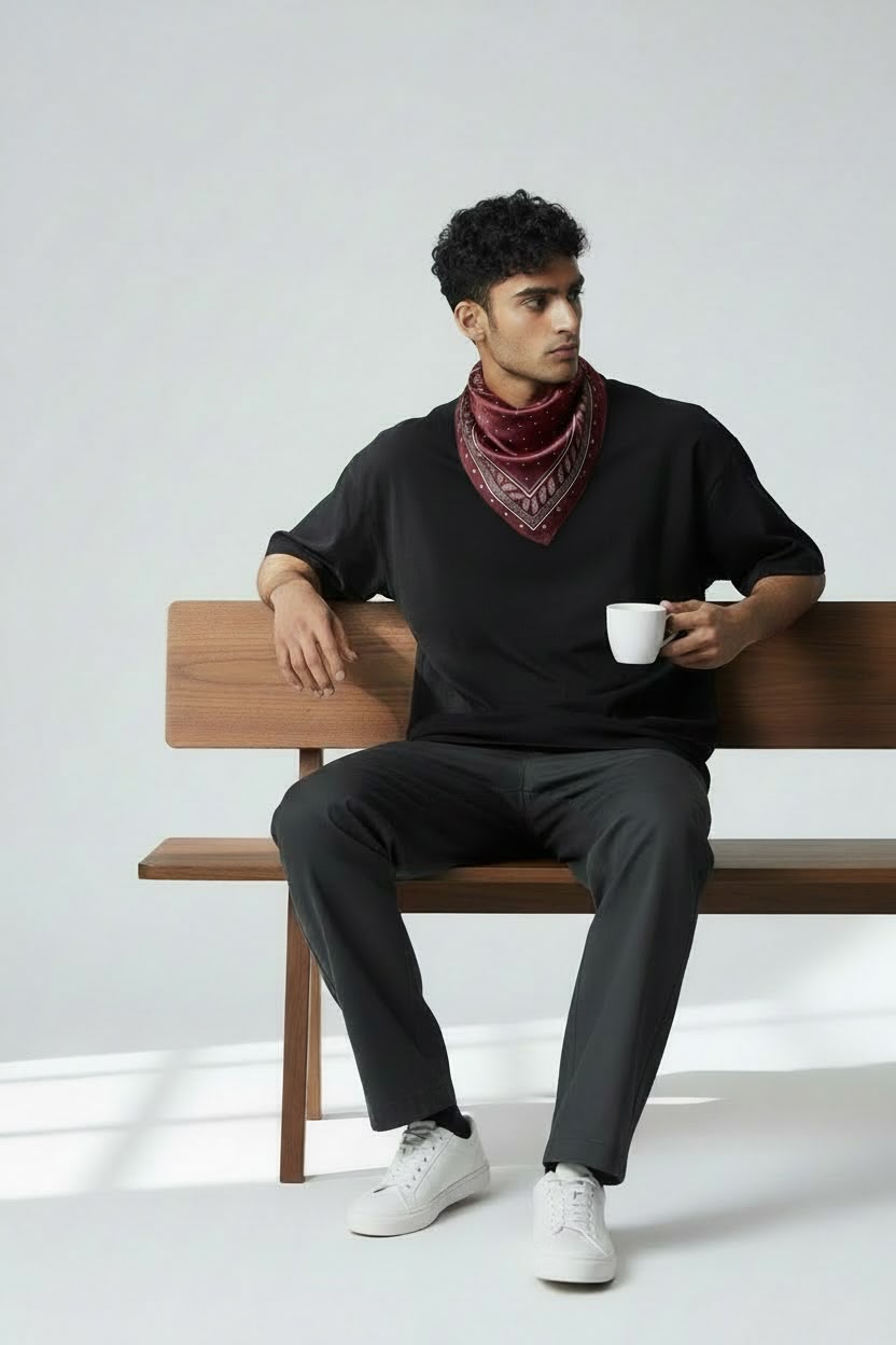 Burgundy Heritage Square Scarf