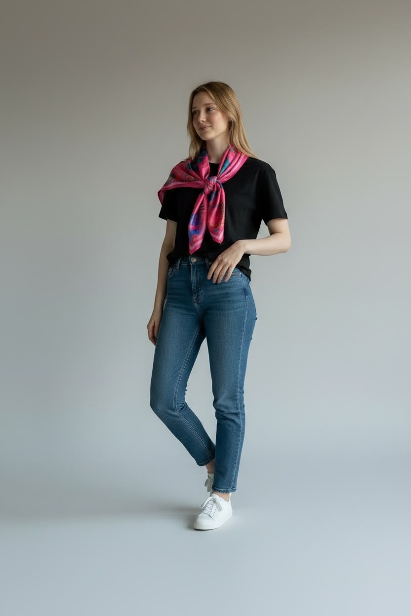 Pink Allure Square Scarf