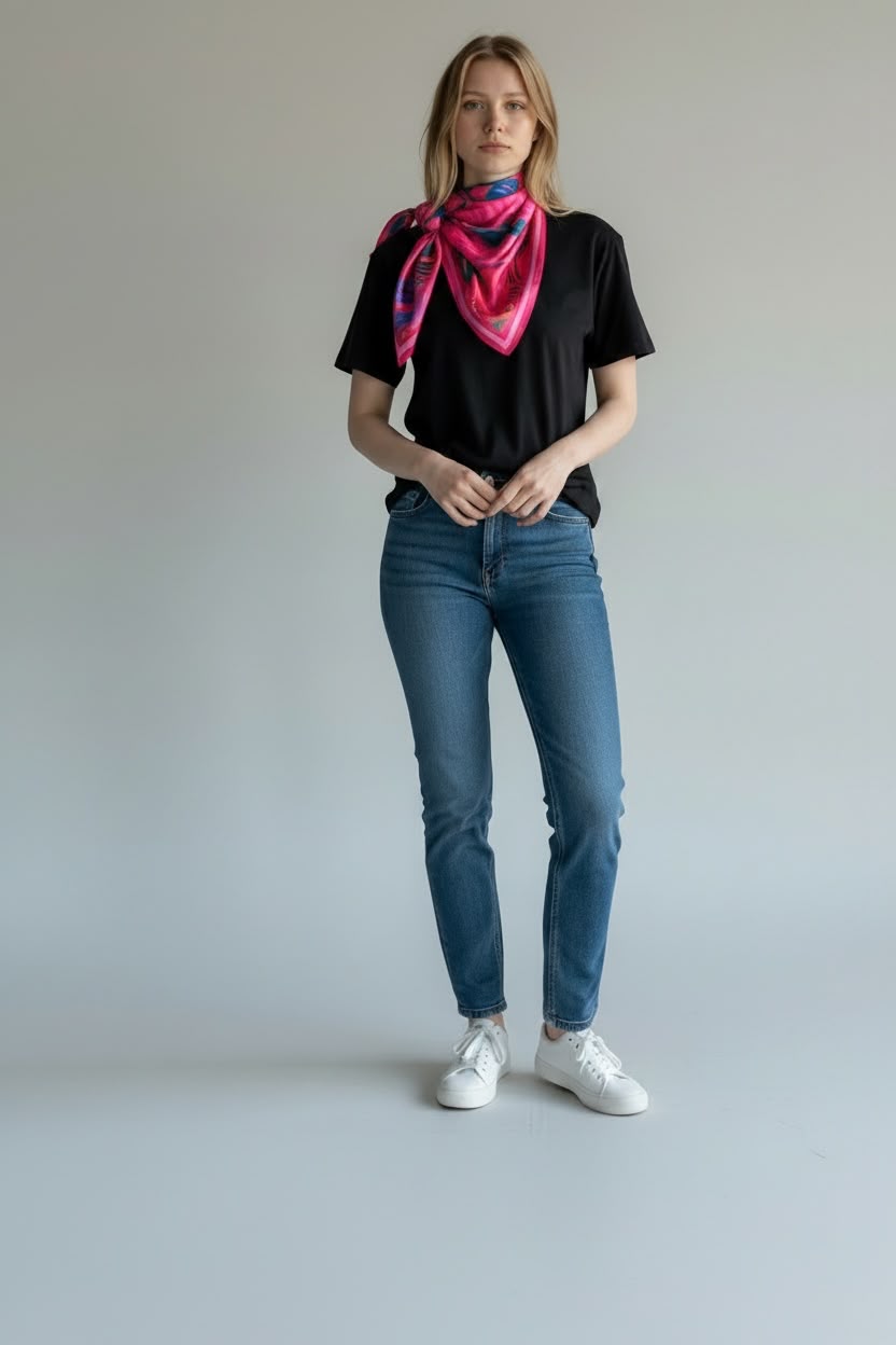 Pink Allure Square Scarf